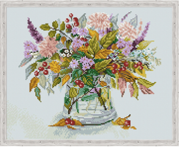 Set pictura cu diamante cu sasiu Buchet de Toamna 40x50 cm 