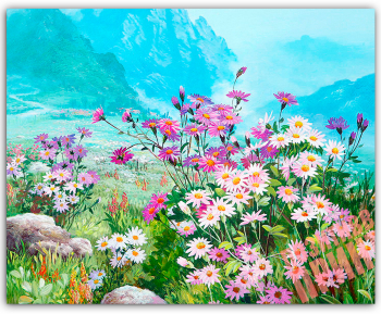 Set pictura cu diamante cu sasiu Spring Meadow 40x50 cm 