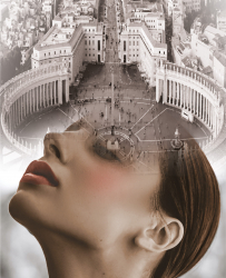 Set pictura pe numere cu sasiu Amintiri din Vatican 40x50 cm 