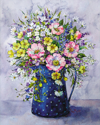 Set pictura pe numere cu sasiu Buchet cu flori salbatice 40x50 cm 
