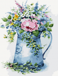 Set pictura pe numere cu sasiu Buchet romantic 40x50 cm 