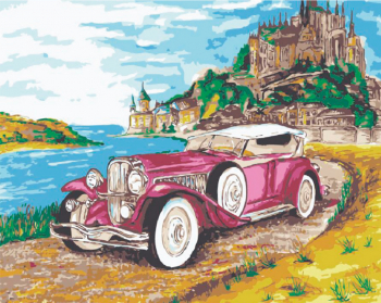 Set pictura pe numere cu sasiu Cadillac 30x40 cm 
