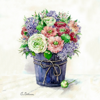 Set pictura pe numere cu sasiu Liliac in vaza 40x50 cm 