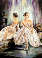 Tablou canvas Balerina oglinda pictura 50 x 75 cm 