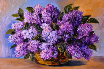 Tablou canvas Flori liliac mov pictura buchet4 105 x 70 cm 