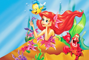 Tablou canvas Mica sirena - printesa Ariel 105 x 70 cm