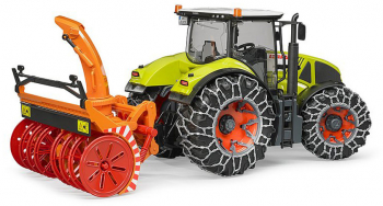 Tractor Claas Axion 950 cu lanturi si freza de zapada Bruder 