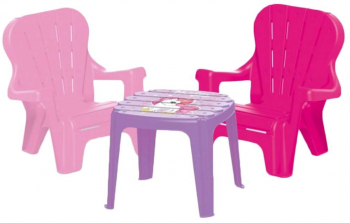 Masuta cu 2 scaunele roz Unicorn - Dolu 