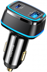 USAMS - Car Charger C24 US-CC142 Dual Port with 1xUSB-A PD 120W 5A - Black