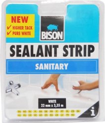 Banda Adeziva Etansare BISON Siliconica Alba 22 mm x 3.35 m pentru Baie si Bucatarie - TEM490101 