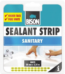 Banda Adeziva Etansare BISON Siliconica Alba 38 mm x 3.35 m pentru Baie si Bucatarie - TEM490104 