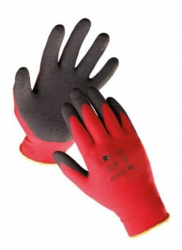Manusi Sintetice Protectie PROTEK Latex si Poliester Marimea 11 Rosu si Negru-TEM805234 