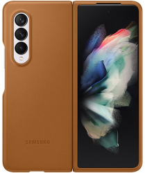 Husa piele Samsung Leather Cover pentru Galaxy Z Fold 3 5G Maro 