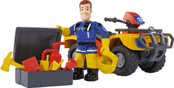 ATV Simba Fireman Sam Sam Mercury Quad cu figurina Sam si accesorii 