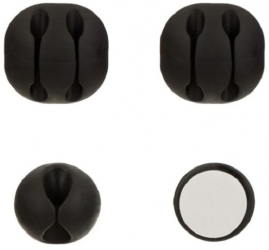 Set 4 clipsuri autocolante pentru organizare cabluri Negru JMb-BBL4046 