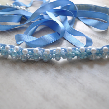 centura margele albastra accesoriu par 