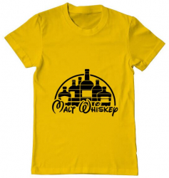 Tricou barbat Printado whiskey Bumbac Regular fit Galben M INTL 