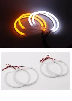 Angel Eyes Cotton Bmw seria 3 E46 alb si semnalizare galbena far fara lupa ® ALM 