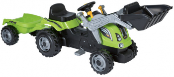 Tractor cu pedale Smoby cu remorca si cupa excavator 182 x 44 x 62 cm 