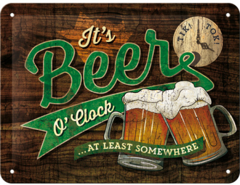 Placa metalica - Beer OClock - 15x20 cm 
