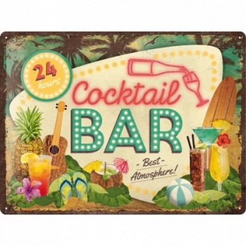 Placa metalica - Cocktail Bar 30x40 cm 