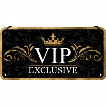 Placa metalica cu snur - VIP - 10x20 cm 