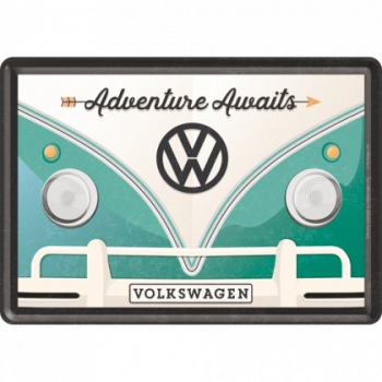Placa metalica - Volkswagen Adventure Awaits - 10x14 cm 