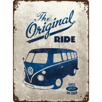 Placa metalica - Volkswagen Bulli The Original Ride - 30x40 cm 