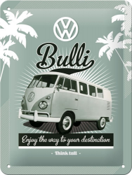 Placa metalica - VW Retro Bulli - 15x20 cm 