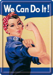 Placa metalica - We can do it - 10x14 cm 