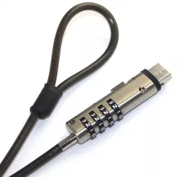 Cablu de securitate pentru USB cifru multifunctional pentru laptop si alte periferice din otel 1.9m argintiu 