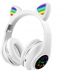 Casti wireless cu urechi de Pisica bluetooth 5.0 Alb multicolor ATX-BBL4163 