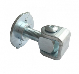 Balama reglabila zincata M18 cu placa de fixare rotunda pentru porti batante diametru 55 mm 