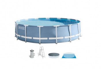 Piscina Intex Bazin Familie Copii Gradina Casa Curte Relaxare Rotunda Cadru Metal 457 x 84cm 