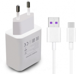 Incarcator Huawei Mate 20 Pro Mate 30 Mate 30 Pro Super Charge 40W HW-050450E00 5A cu cablu HL-1289 Type-C Alb 
