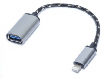 Cablu OTG USB 3.0 la Lightning pentru transfer date stick 15 cm Gri AXT-BBL4419 