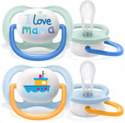 Suzete Philips-Avent SCF080/01 ultra air 0-6 luni Ortodontice fara BPA set 2 buc I love mama 