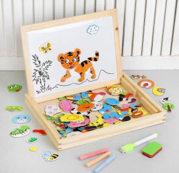 Carte Puzzle din lemn magnetica - Animale Salbatice 7Toys 