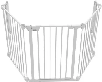 Tarc de siguranta modular cu 3 panouri metal alb Noma N94054 