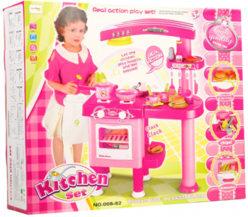 Bucatarie mare pentru copii cu cuptor Malplay roz
