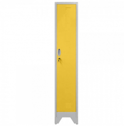 VESTIAR METALIC CU PICIOARE SI 1 USA COLOR GALBEN 300x500x1920 mm LxlxH Neasamblat PLUS 
