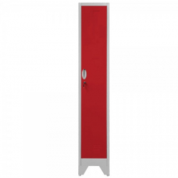 VESTIAR METALIC CU PICIOARE SI 1 USA COLOR ROSU 300x500x1920 mm LxlxH Neasamblat PLUS