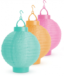 Lampa Solara LED tip Lampion Rotund Diametru 20cm Multicolore Lumina Alb Rece 