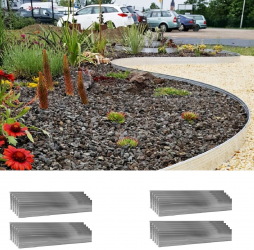 20 de seturi de borduri de gazon din aluminiu traputernic cu o inaltime de 24 cm si o lungime de 20 m 