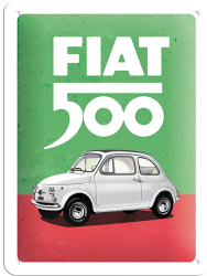Placa metalica Fiat 500 - Italian Colours 