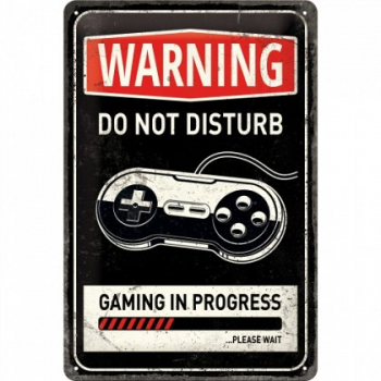 Placa metalica - Gaming in Progress - 20x30 cm 