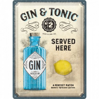 Placa metalica - Gin and Tonic 30x40 cm 