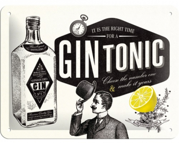 Placa metalica - Gin tonic - 15x20 cm 