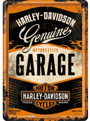 Placa metalica - Harley Davidson Garage - 10x14 cm 