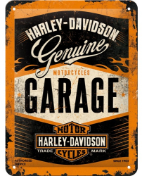 Placa metalica - Harley - Davidson Garage - 15x20 cm 
